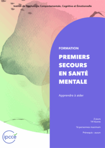 Couverture du programme de la formation Premiers Secours en Santé Mentale (PSSM)