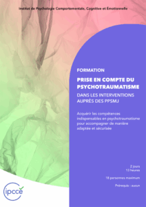 Couverture du programme de la formation Prise en compte des psychotraumatismes dans les interventions avec les PPSMJ