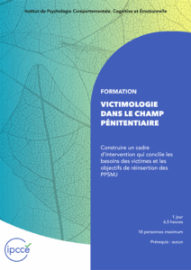 Couverture du programme de la formation Victimologie dans le champ pénitentiaire